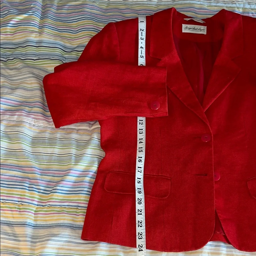 Elegant Red Women's Linen‎ Blazer 10 EUC